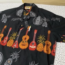 VTG Winnie Fashions Hawaiian Shirt Ukulele Luau Mens Size Medium Aloha Music /M