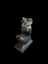 God Amun Unique Pendant made from Basalt Stone , Handmade Late Period Art