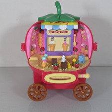 Vintage 2001 Hello Kitty Dream World Strawberry Ice Cream Wagon Toy - INCOMPLETE