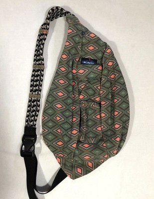 KAVU Rope Sling Bag Crossbody Strap MultiColor Aztec Design Limited Edition