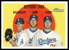 2008 Topps Heritage #262b Hitters' Foes (Billingsley / Lowe / Penny) Dodgers NM+