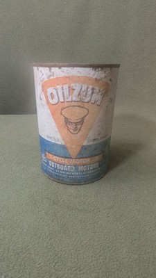 Vintage Oilzum 1 QT Outboard Motor Oil Can - empty