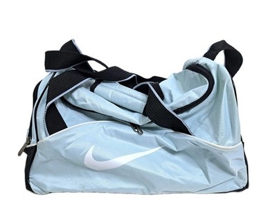 Nike Gym Duffle Bag Shoulder Strap Swoosh Medium Blue Carry On Travel  Overnight