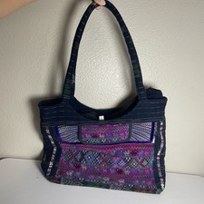 Guatemalan Hand-Woven Medium Purse Boho Hippie 100 Cotton Pockets Shoulder Bag