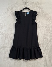 CeCe Flutter Sleeve Tiered Ruffle Hem Little Black Dress Size 6 Classic LBD