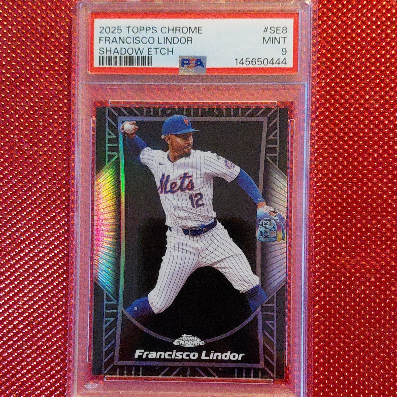 2025 Topps Chrome Shadow Etch Francisco Lindor #SE-8 PSA 9 Mets