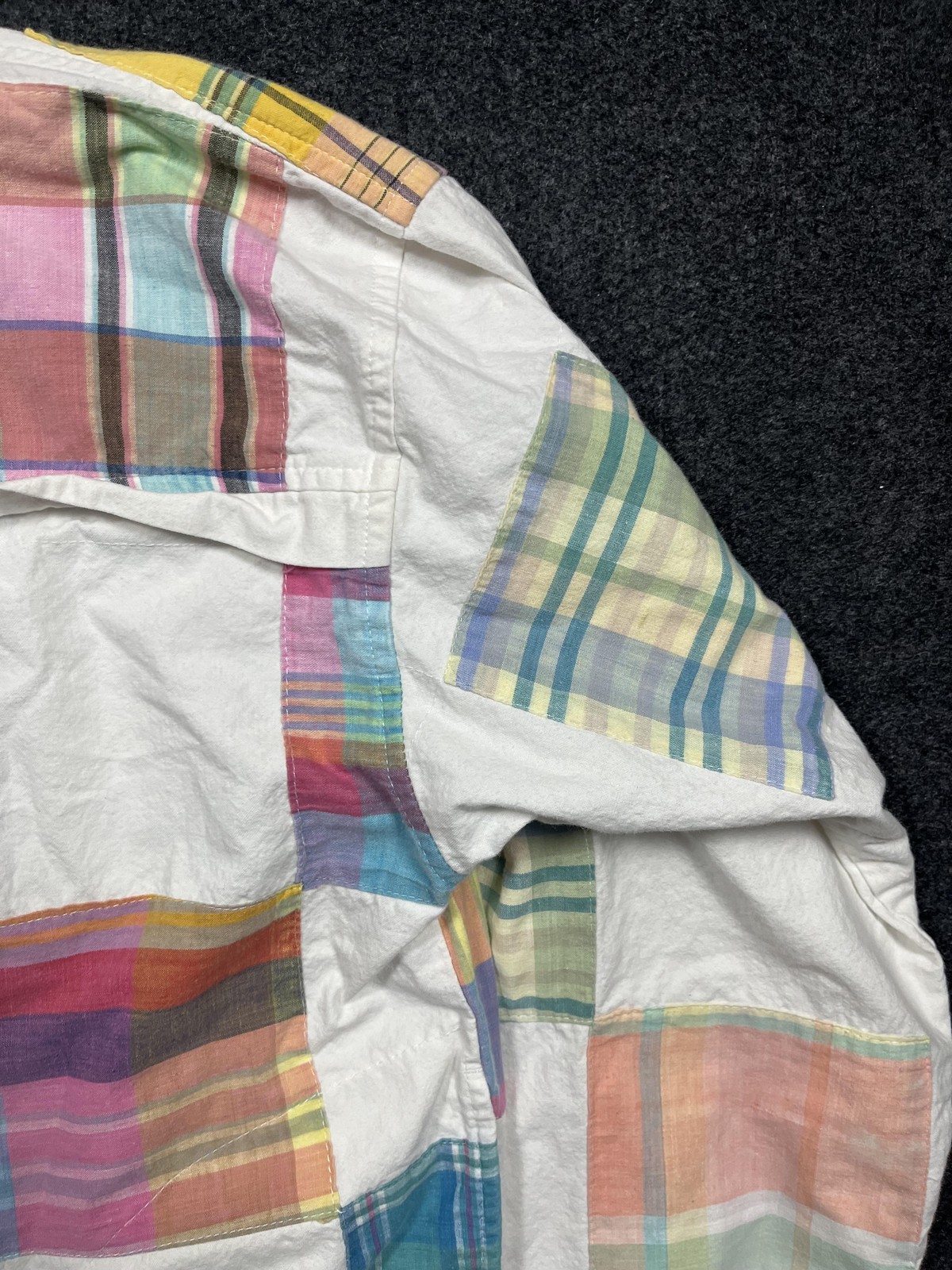 PATCHIT Jacket Mens Small Multicolor Plaid Patchw… - image 4