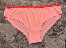 STRAWBERRY SHORTCAKE L PINK SMOOTH RED LOGO WAISTBAND CHEEKY HIPSTER PANTIES