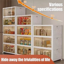 High-Capacity Stackable W/Wheels Foldable Double Door Stackable Storage Bins