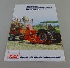 Prospektblatt Deutz-Fahr Anbau-Ballenschleuder ABS 500 Stand 08/1980