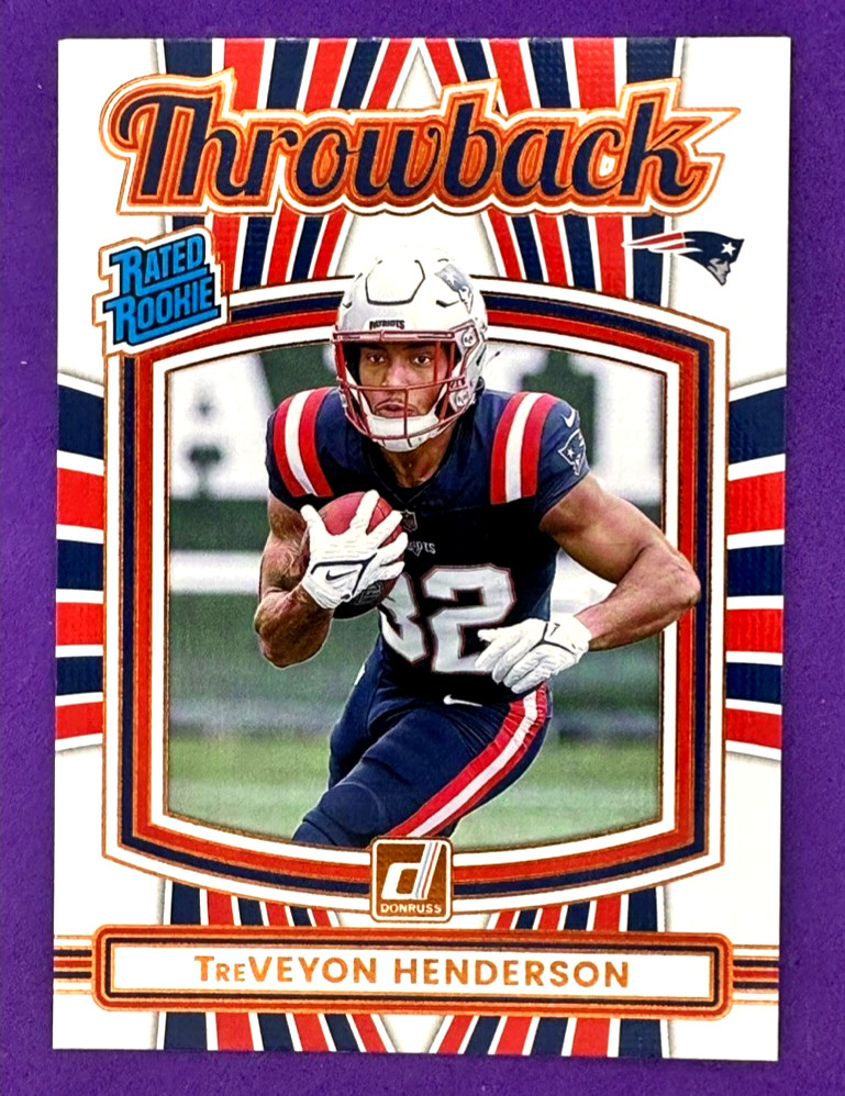 2025 Panini Donruss TreVeyon Henderson (RC) #19 Throwback Rated Rookie Patriots