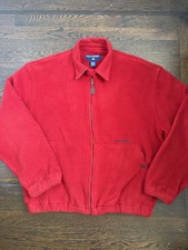Vintage Polo Ralph Lauren Polo Sport Fleece Jacket Made In USA Red Size L 90s