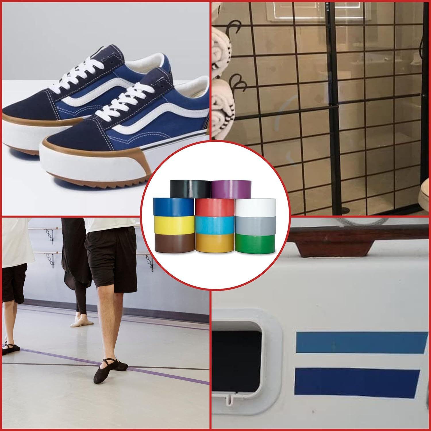 T.R.U. CVT-536 Black Vinyl Pinstriping Dance Floor Tape: 2 In. Wide X 36 Yds. Se