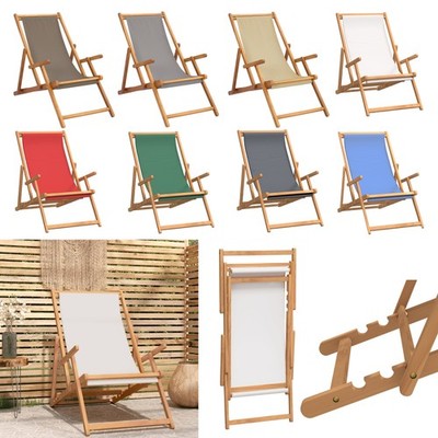 Strandstuhl Klappbar Massivholz Teak Liegestuhl Sonnenliege Gartenliege Camping