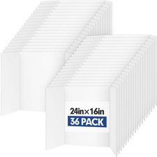 Trifold Poster Board,36 Pack 24" x 16" White Corrugated Poster Boards,Display...