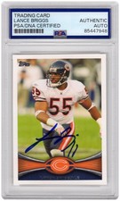Lance Briggs Signed Bears 2012 Topps Football Trading Card #227 - (PSA Slabbed)