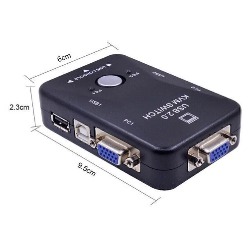 2-Port USB 2.0 KVM Switch Box Switcher Selector For Mouse Keyboard Monitor