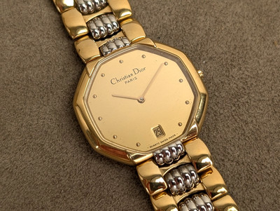 Christian Dior 45.134 Gold Silver Two-Tone Quartz Men's Watch