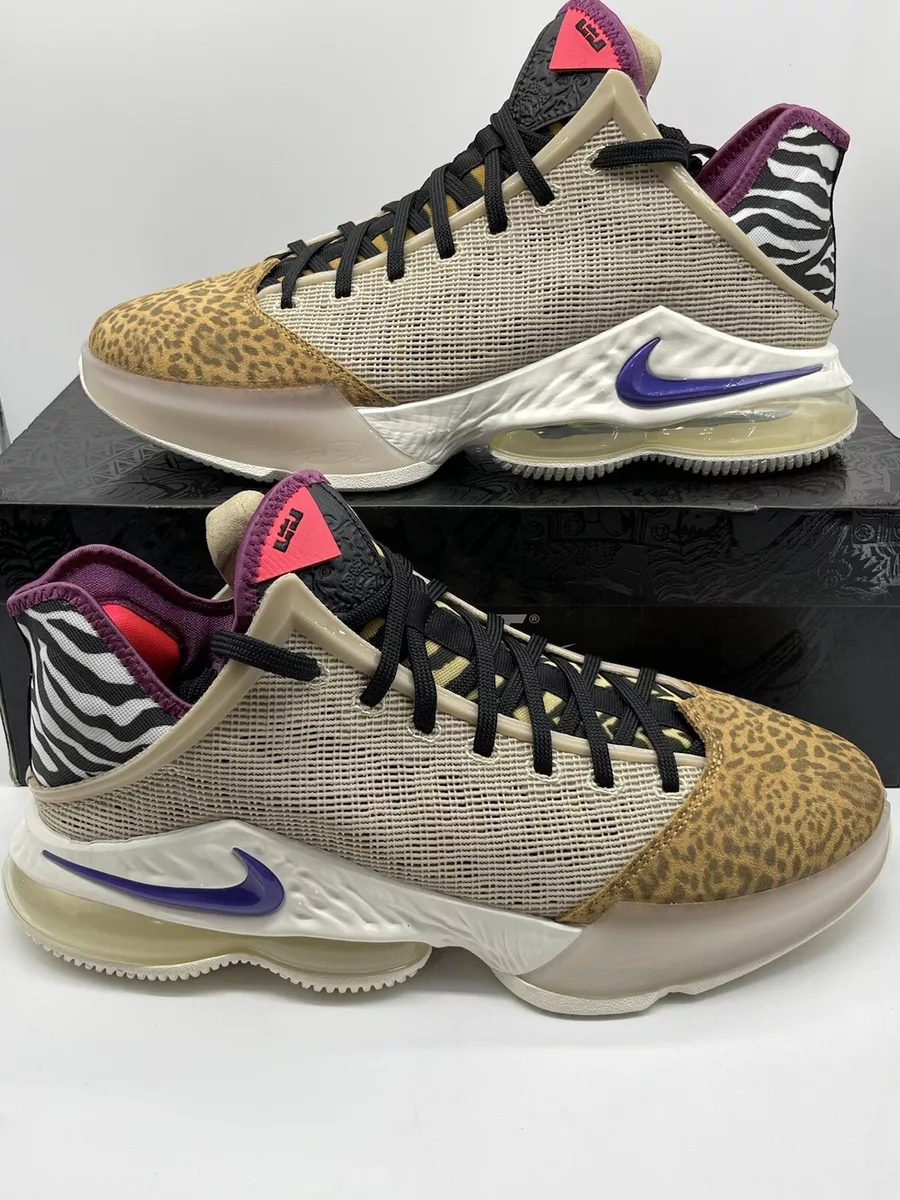 Nike Lebron XIX 19 Low Safari Animal Print Basketball Shoes size 11.5 DM1058 200