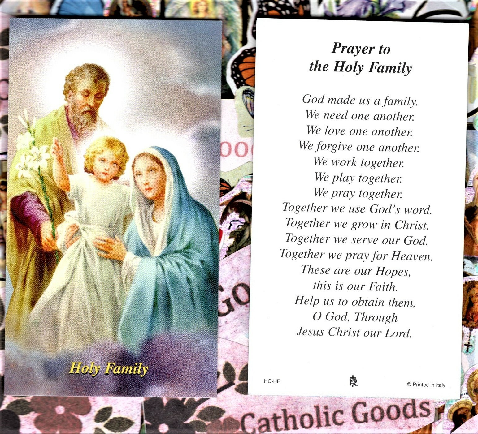 Prayer to the Holy Family Paperstock Holy Card HCHF eBay
