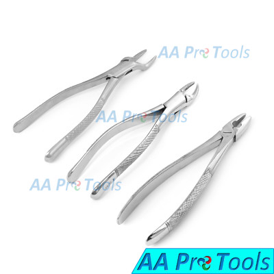 3 Pcs Dental Forceps 65, 150, MD1 Upper Molars Incisors Canines