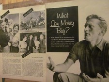 Kirk Douglas, Three Page Vintage Clipping