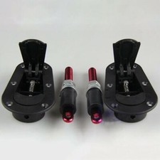 Black Racing Car Quick Release Bonnet Lock Hood Pins Latch No Key Locking Kit Jj