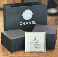 New Chanel Scatola Watch Box/Case Booklet Black W/ All Accessories Shown