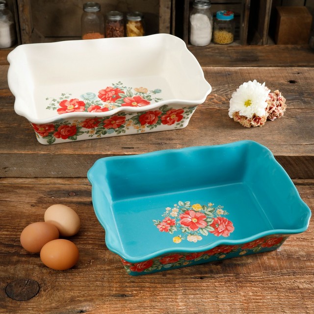 Pioneer Woman Vintage Floral 2-Piece Bakeware Set Cookware ...