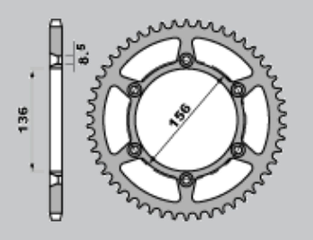 Pignon arrière JR 820 contre l'usure de transmission Suzuki DR350