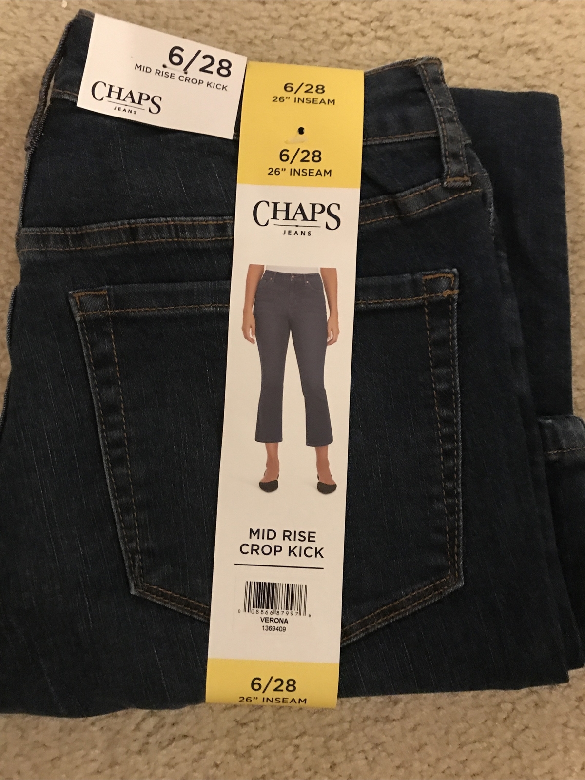 Chaps Women's Mid Rise Crop Kick Flare Jeans Mereen Light Wash Size 10
