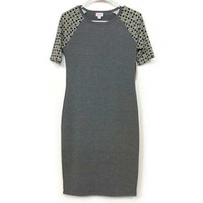 LuLaRoe Julia Bodycon Dress XS NWT Gray/Blue/Yellow Spots Women’s
