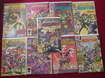 Lot of 9 STRIKEFORCE MORITURI 1980's Marvel Comics Books