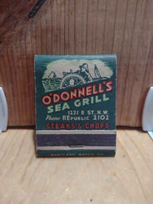Unstruck MATCHBOOK: O'DONNELL'S SEA GRILL. WASHINGTON, D.C.   MB145