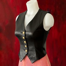 Moschino Cheap And Chic Leather & Stretch Fabric Women's Vest Size It 40