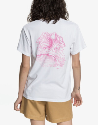 $30 Quiksilver Women s Standard Short Sleeves White T-Shirt Size S