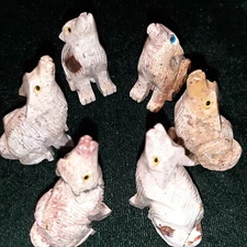 Peruvian Soapstone Coyote Carving Figurine ONE (1) 2"