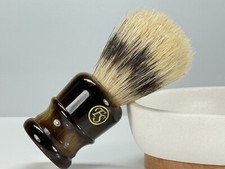 Synthetic Vegan Hair Shaving Brush Resin Dark Horn Color 24mm FS Frank Shaving