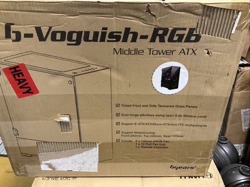 BGears b-Voguish-RGB Computer Case Black w/ 6 X 120mm ARBG Fans New Open Box - Picture 2 of 4