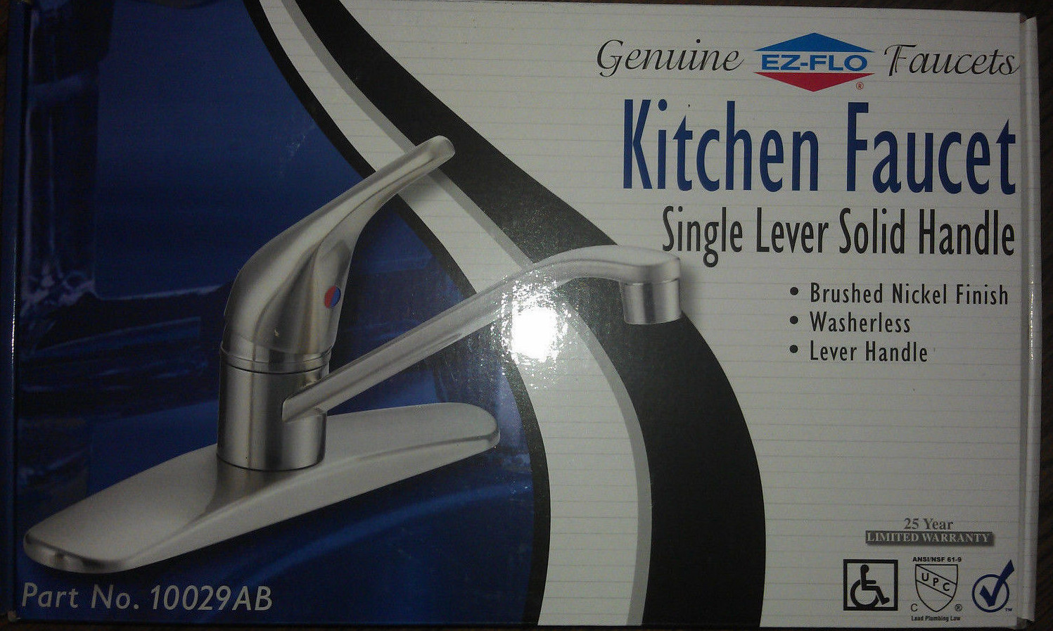 Ez-flo Faucet 10029ab Single Lever Handle Kitchen Faucet