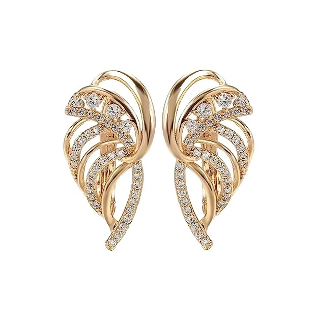 Pearl Copper Cubic Zirconia Fashion Earrings