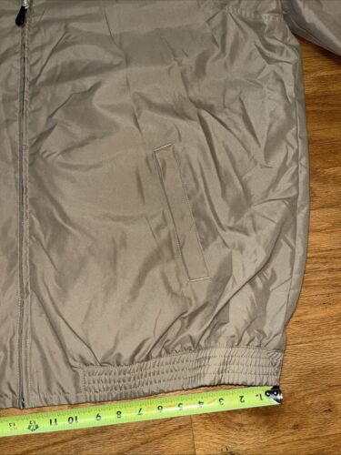 Chaps Mens Khaki Bomber Jacket Size 2XL XXL Beige Full Zip Lined Windbreaker Dad - Picture 10 of 15