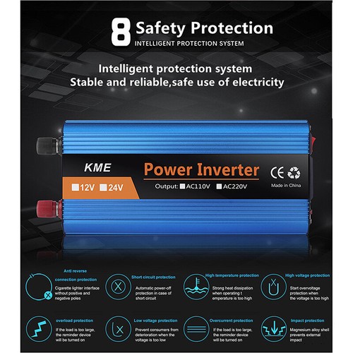 Convertitore di tensione 600W/2000W/2600W inverter DC 12V/24V a AC 220V inverter - Foto 8 di 14
