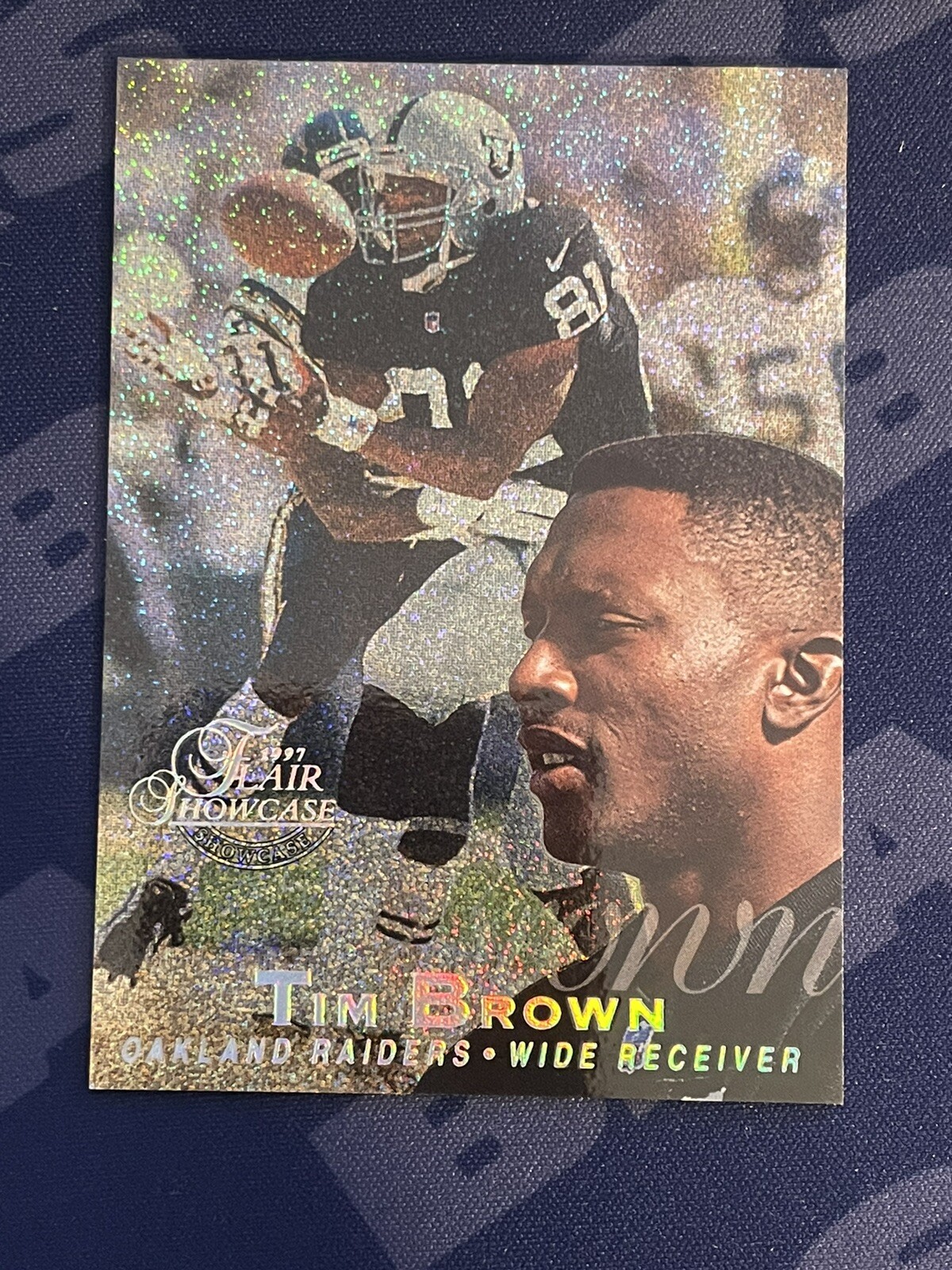 1997 Flair Showcase Row 0 Showcase Seat #98 TIM BROWN Oakland Raiders