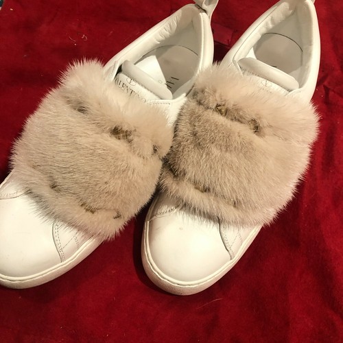Valentino White Mink Fur Studded Shoes Sneaker Sneakers 37 EU/7 - $1695 |  eBay