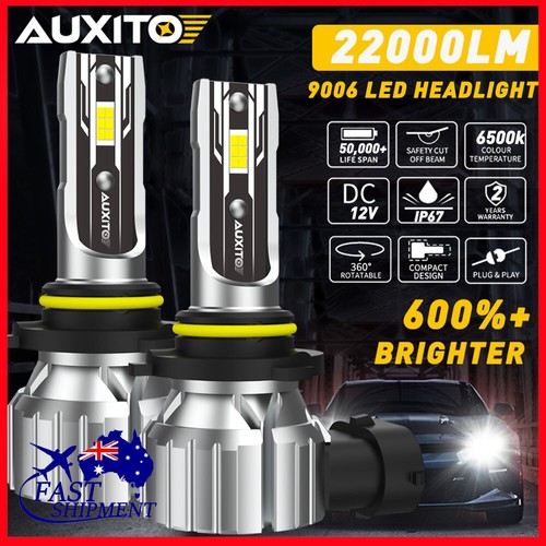 AUXITO 2x HB4 9006 LED Globes Headlight Fog Hi/Low Beam 6500K Lamp Bulbs Bright