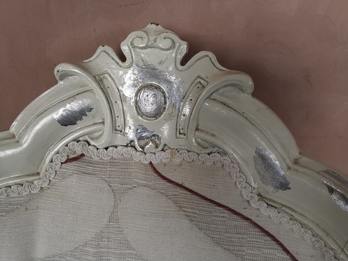 COPPIA POLTRONCINE LACCATE IN BIANCO INTEGRE E ORIGINALI EPOCA 900' - Foto 4 di 12