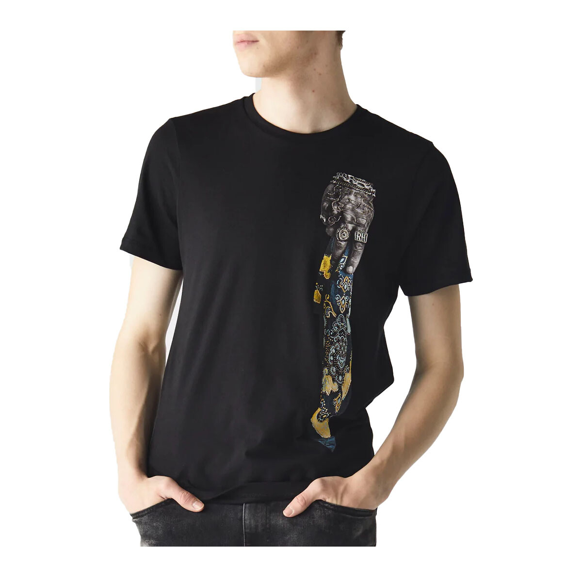 Мужская футболка Saxon Authentic Rh45, черная, Ls12-I, Размер M