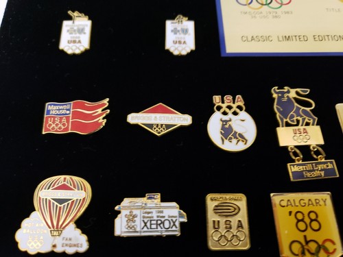 Vintage Olympics 1988 Calgary Sponsor Set S-1 Pin Set Limited Edition Framed - Picture 6 of 10