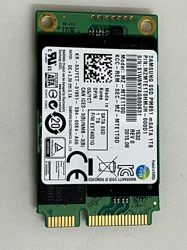 Samsung PM851 mSATA 128GB 256GB 512GB 1TB SSD MZ-MTE1280 MZ-MTE256D MZ-MTE512D - Picture 22 of 24